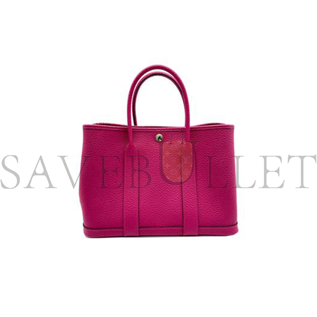 H**mes garden party 30 tpm hand bag c negonda leather rose purple (30*21*13cm)